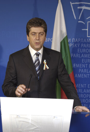 Fotó 9: Plenary session in Brussels - Press conference after a formal sitting with Georgi PARVANOV, President of Bulgaria