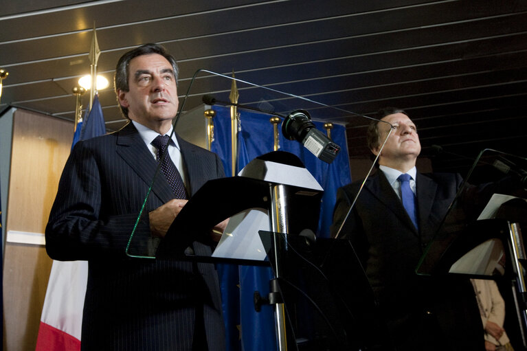 French Prime Minister Francois Fillon visits the EP in Strasbourg