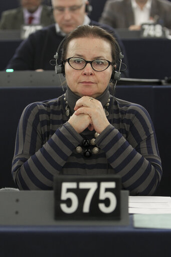 Suriet 8: Danuta JAZLOWIECKA MEP in the Hemicycle in Strasbourg - week 51