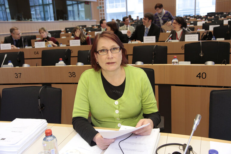 Riitta MYLLER MEP at the EP in Brussels.