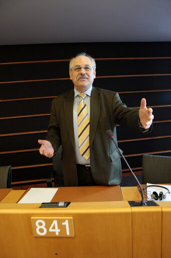 MEP in the hemicycle in Strasbourg