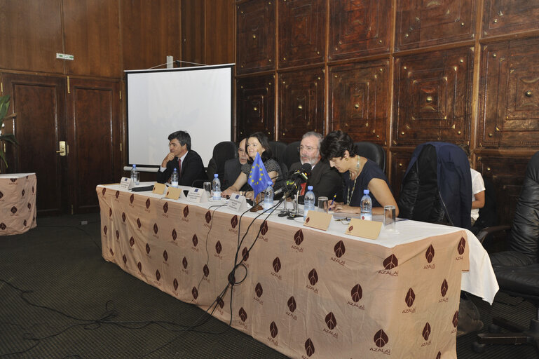 LIBE Commission members hold a news conference at the end of their visit to Mali