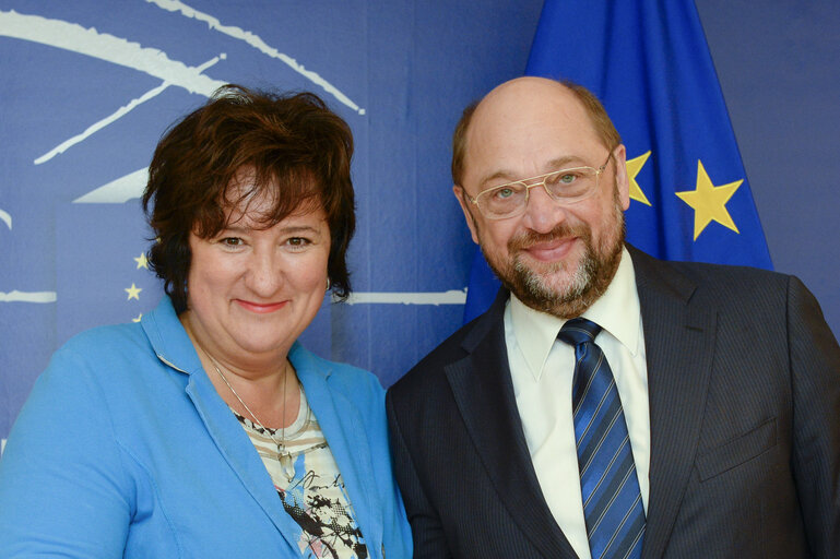 Fotogrāfija 3: Martin SCHULZ - EP President meets with MEP Zita GURMAI