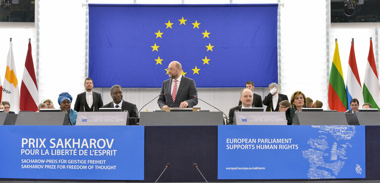 Valokuva 28: Sakharov Prize 2014 award ceremony in plenary presided by EP President