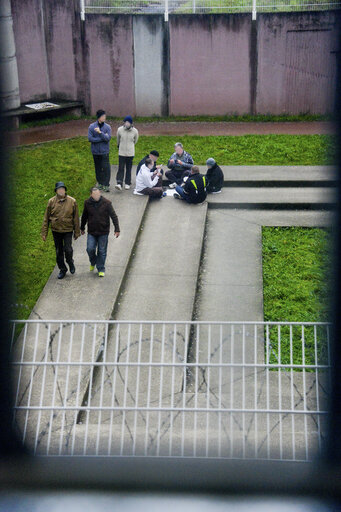 Strasbourg detention centre. Jailhouse courtyard