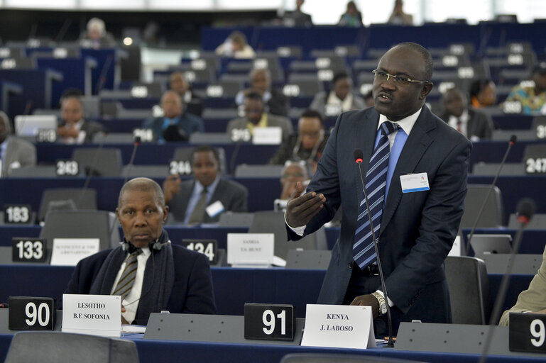 Photo 29 : 28th ACP-EU Joint Parliamentary assembly in Strasbourg  Sitting ' The social and economic consequences of malnutrition in ACP countries '  Statement of Commissioner in charge of international cooperation and development