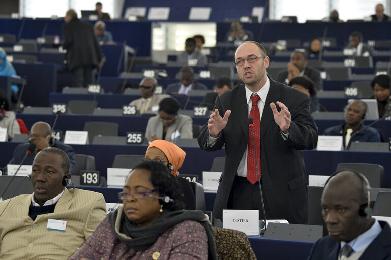 Photo 34 : 28th ACP-EU Joint Parliamentary assembly in Strasbourg  Sitting ' The social and economic consequences of malnutrition in ACP countries '  Statement of Commissioner in charge of international cooperation and development