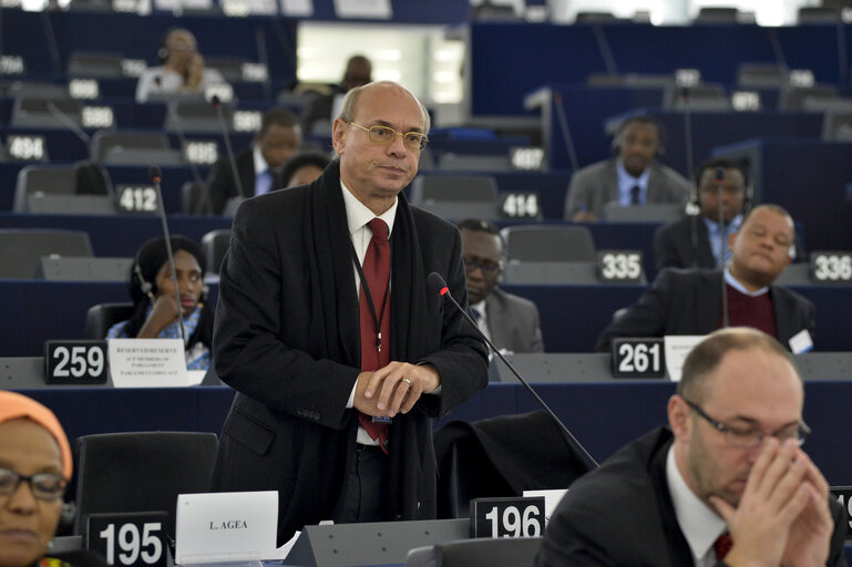 Photo 25 : 28th ACP-EU Joint Parliamentary assembly in Strasbourg  Sitting ' The social and economic consequences of malnutrition in ACP countries '  Statement of Commissioner in charge of international cooperation and development