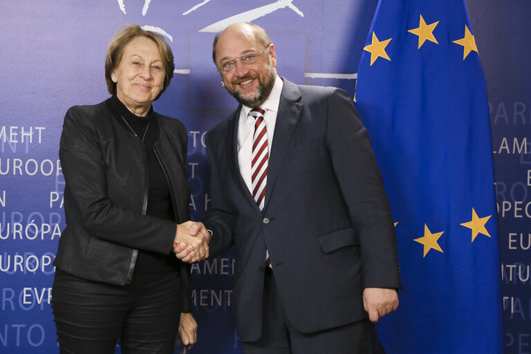 Martin SCHULZ - EP President meets with Marylise LEBRANCHU - French Minister of the Reform, State and Decentralisation