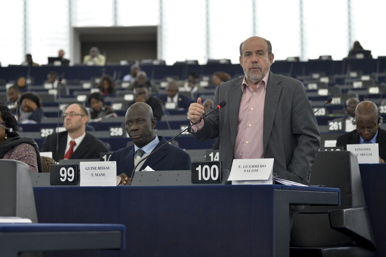 Photo 32 : 28th ACP-EU Joint Parliamentary assembly in Strasbourg  Sitting ' The social and economic consequences of malnutrition in ACP countries '  Statement of Commissioner in charge of international cooperation and development