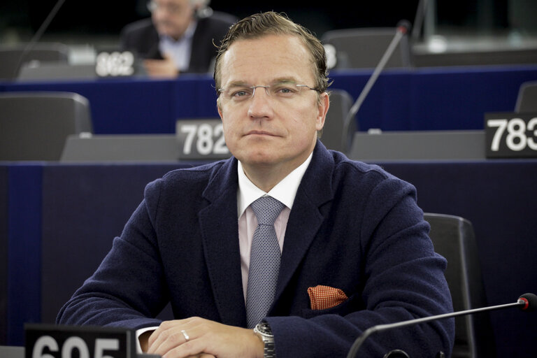 Fotografie 8: Georg MAYER and MEPs in Plenary Chamber in Strasbourg