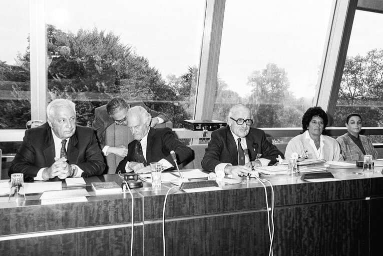 Photo 4: Meeting with Ariel SHARON Minister of Industry and Commerce at the European Parliament in Strasbourg