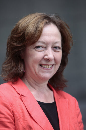 Photo 1: MEP Jill EVANS at the European Parliament in Brussels