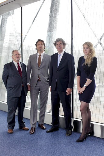 Zdjęcie 24: MEPs Hans JANSEN, Olaf STUGER, Marcel DE GRAAF and Vicky MAEIJER at the European Parliament in Brussels