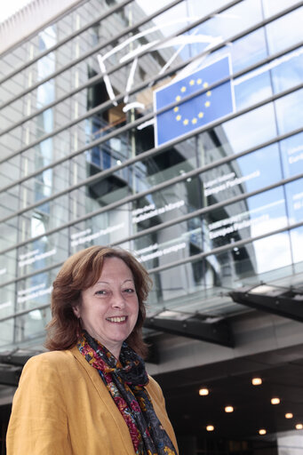 Photo 5: MEP Jill EVANS at the European Parliament in Brussels