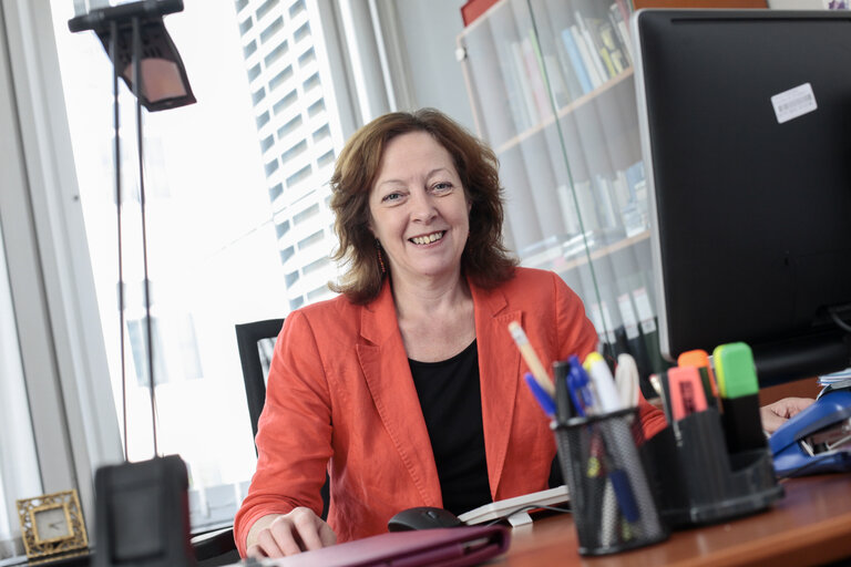 Photo 9: MEP Jill EVANS at the European Parliament in Brussels