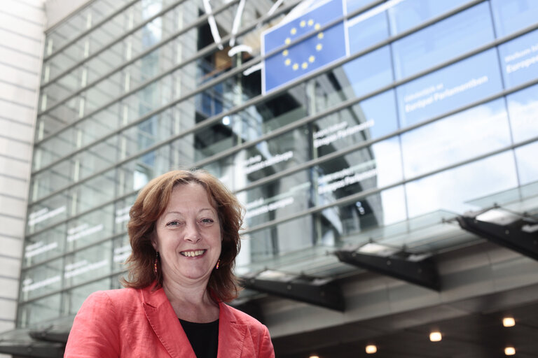 Photo 2: MEP Jill EVANS at the European Parliament in Brussels