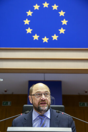 Photo 6 : Martin SCHULZ - EP President chairing of the Plenary: Conclusions of the European Council meeting of 18 and 19 February 2016