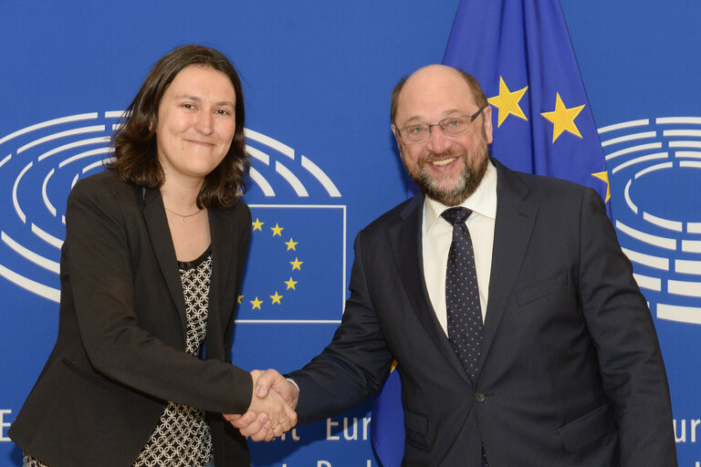 Photo 2 : Martin SCHULZ - EP President meets with MEP Kati PIRI