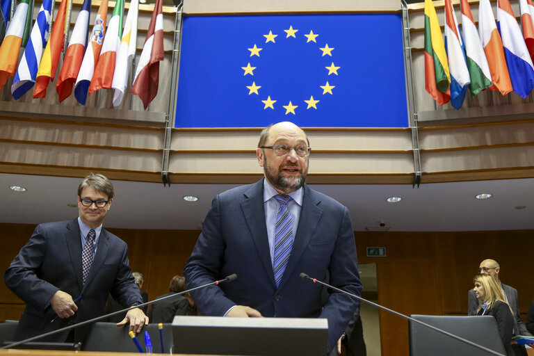 Photo 7 : Martin SCHULZ - EP President chairing of the Plenary: Conclusions of the European Council meeting of 18 and 19 February 2016