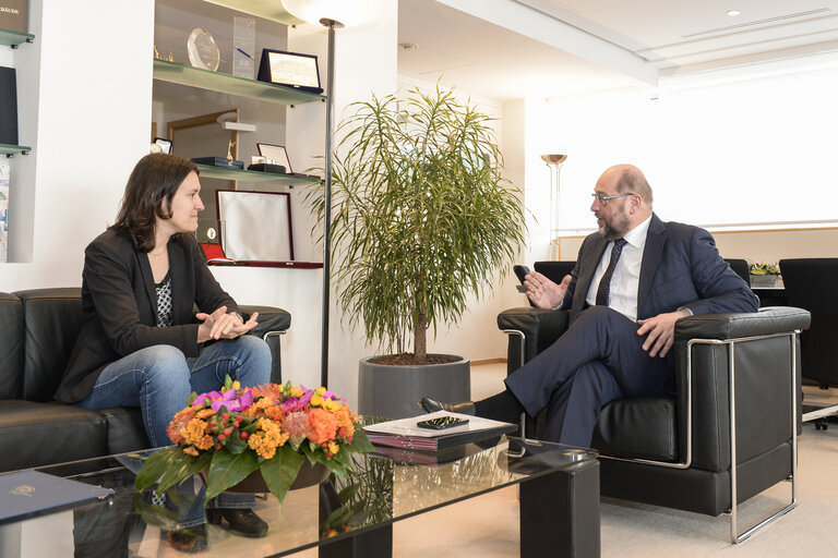 Photo 3 : Martin SCHULZ - EP President meets with MEP Kati PIRI