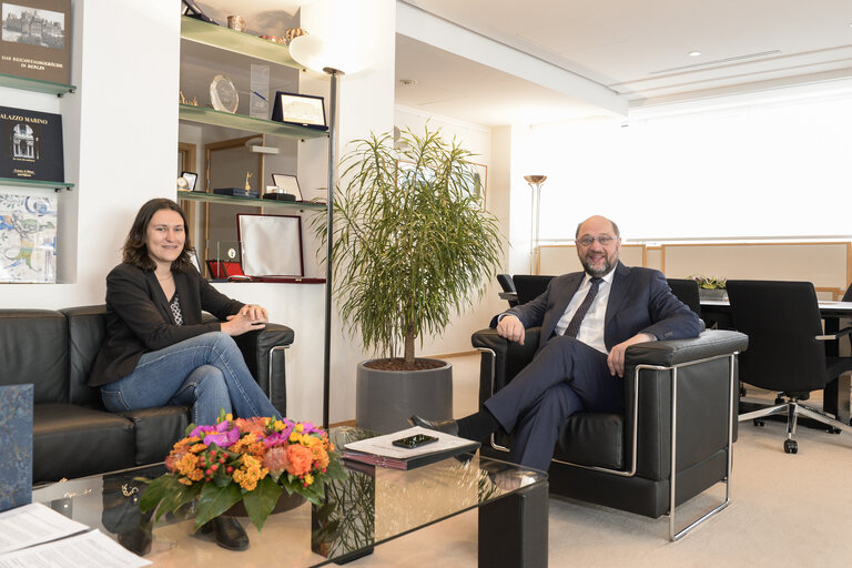 Photo 4 : Martin SCHULZ - EP President meets with MEP Kati PIRI