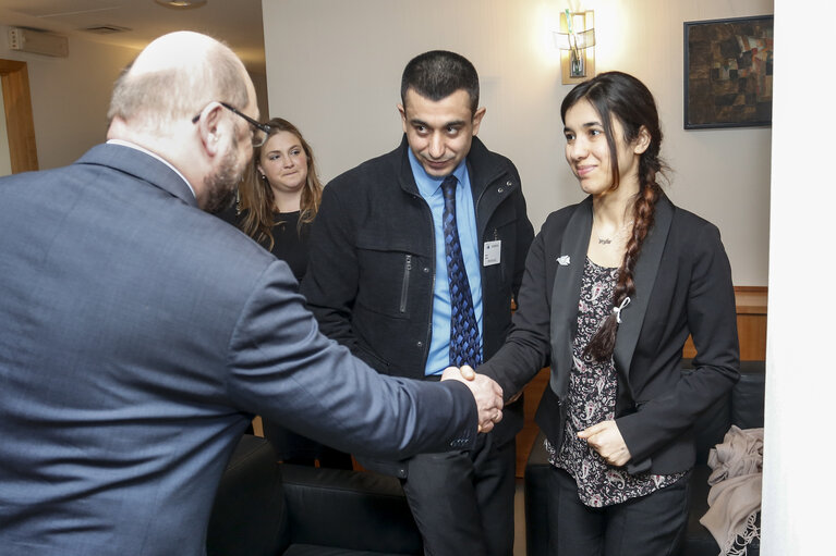 Nuotrauka 4: Martin SCHULZ - EP President meets with Nadia Murad BASEE TAHA representing Yazidi people suffering from ISIS