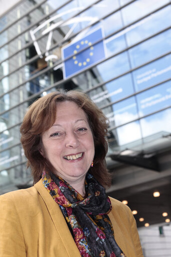 Photo 4: MEP Jill EVANS at the European Parliament in Brussels