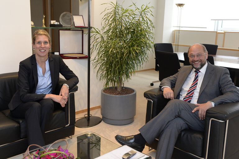 Foto 1: Martin SCHULZ-EP President meets with EP Vice PRESIDENT Silvia Koch MEHRIN