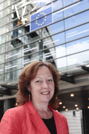 Photo 3: MEP Jill EVANS at the European Parliament in Brussels