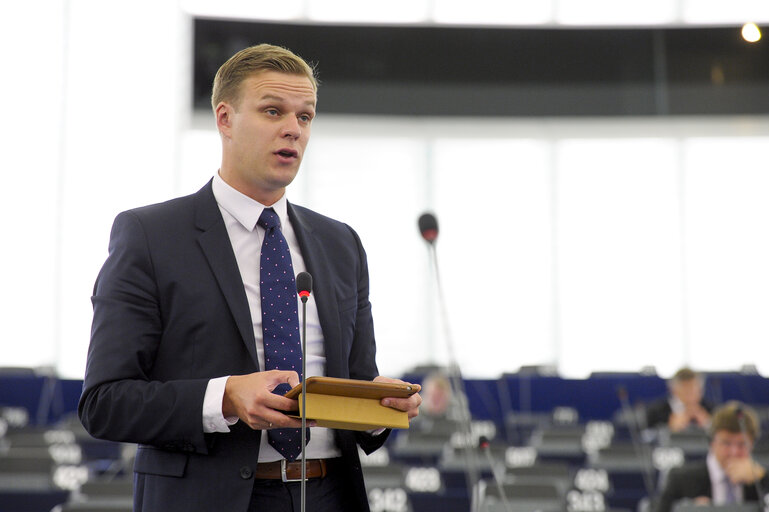 Fotografija 4: Gabrielius LANDSBERGIS in plenary chamber week 38 2014 in Strasbourg