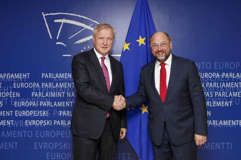 Foto 2: Martin SCHULZ - EP President meets with EP vice president Oli REHN