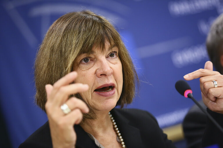 Photo 1: Press conference by MEP Rebecca HARMS - 'Persona non grata - MEP prevented from entering to  Russia'