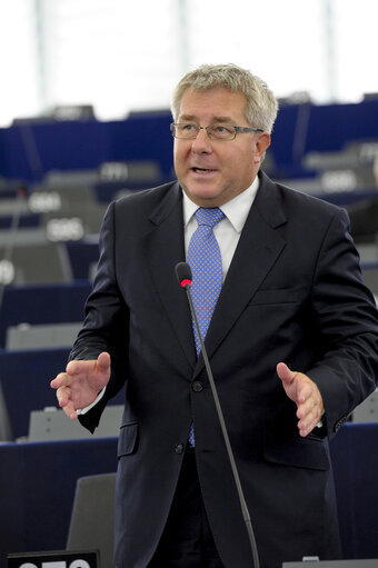 Foto 4: Plenary session week 38 2014 in Strasbourg - EU annual report on human rights and democracy in the world  Statement by the Vice-President of the Commission/High Representative of the Union for Foreign Affairs and Security Policy - Persecution of human rights defenders in Azerbaijan