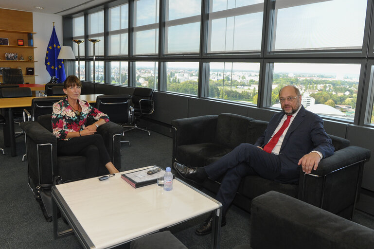 Martin SCHULZ - EP President meets with Sandra LACUT, EPIO office Paris