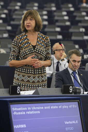 Foto 4: Plenary session week 38 2014 in Strasbourg - Situation in Ukraine and state of play of EU-Russia relations  Statement by the Vice-President of the Commission/High Representative of the Union for Foreign Affairs and Security Policy