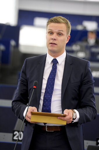 Photo 5 : Gabrielius LANDSBERGIS in plenary chamber week 38 2014 in Strasbourg