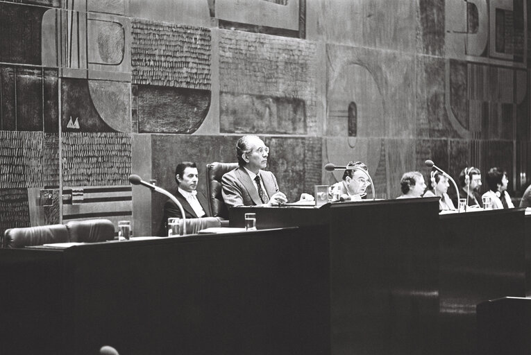 European Parliament, during a session in Luxembourg in March 1977.