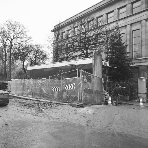 Construction site of the Belliard tunnel near the Eastman building in December 1988