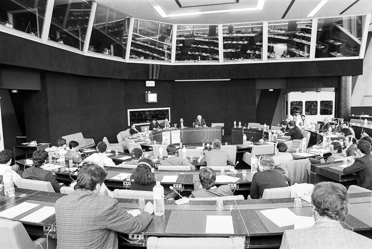 Foto 4: Meeting ' La presse libre: Porte parole de l'autre Europe ' at the European Parliament in Strasbourg in May 1987