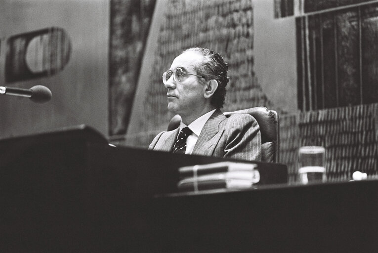 European Parliament, during a session in Luxembourg in March 1977.