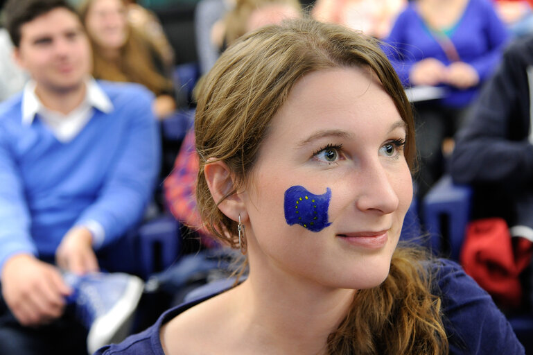 Photo 15: European Youth Event 2014 in Strasbourg Yo!Fest EYE  ' Can we laugh about anything? '  How far can you take humour? Where do  taboos start in a community of values? Is it fair game to make jokes about minorities?