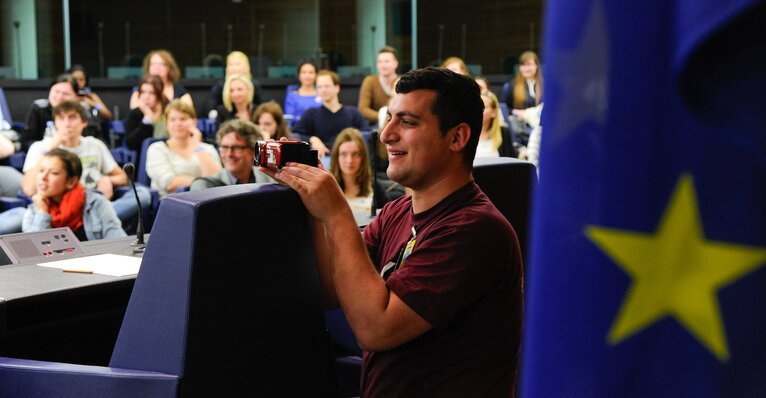 Photo 16: European Youth Event 2014 in Strasbourg Yo!Fest EYE  ' Can we laugh about anything? '  How far can you take humour? Where do  taboos start in a community of values? Is it fair game to make jokes about minorities?