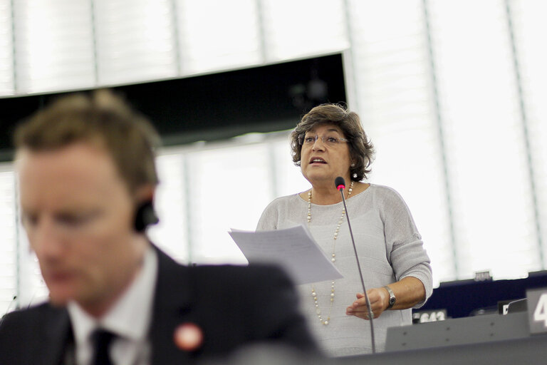 Photo 27 : Plenary session week 38 2014 in Strasbourg - Situation in Ukraine and state of play of EU-Russia relations  Statement by the Vice-President of the Commission/High Representative of the Union for Foreign Affairs and Security Policy