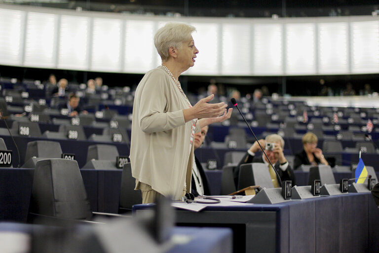 Photo 17 : Plenary session week 38 2014 in Strasbourg - Situation in Ukraine and state of play of EU-Russia relations  Statement by the Vice-President of the Commission/High Representative of the Union for Foreign Affairs and Security Policy