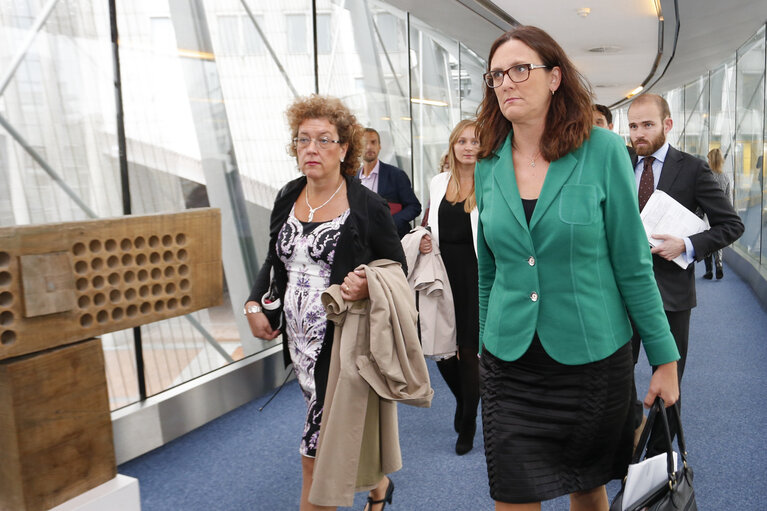 Foto 1: Arrival of Cecilia MALMSTROM, Commissioner-designate for Trade  prior to her hearing at the European Parliament