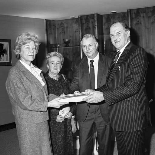 Fotagrafa 2: Handover of a Petition from FHANG (Federation of Heathrow anti noise groups) to Lord PLUMB - EP President at the European Parliament in Strasbourg