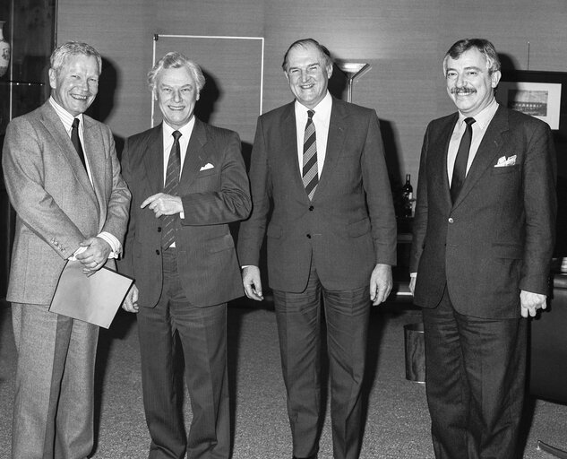 Lord PLUMB - EP President meets with Poul SCHLUTER, Prime Minister of Denmark at the European Parliament in Strasbourg