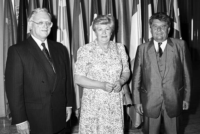 Suriet 17: MEPs Nicolas ESTGEN, Marcelle LENTZ-CORNETTE and Ernest MUHLEN at the European Parliament in Strasbourg