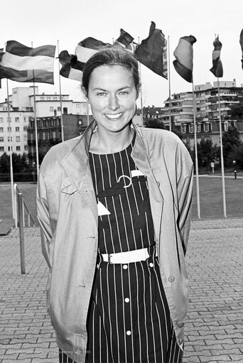 MEP S Anne Caroline B. McINTOSH, in the front of the European Parliament in Strasbourg